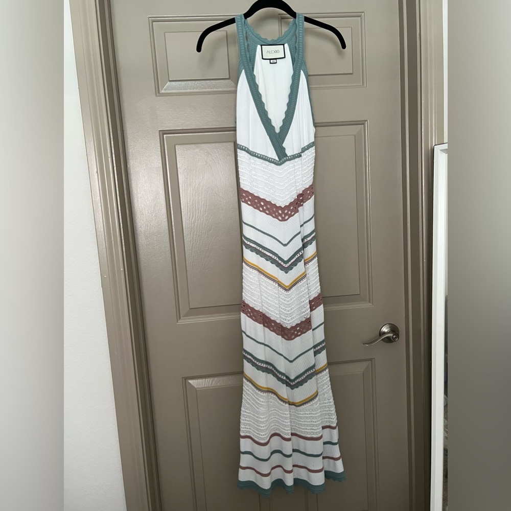 Alexis White Strip Dress